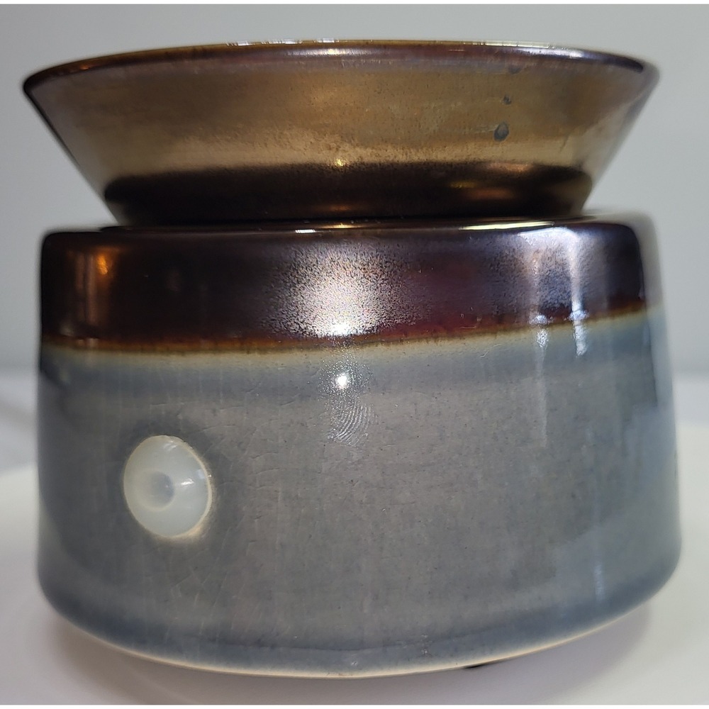 Candle Warmers 3-in-1 Electric Wax Melter Grey Bronze Glazed Ceramic - Picture 2 of 16